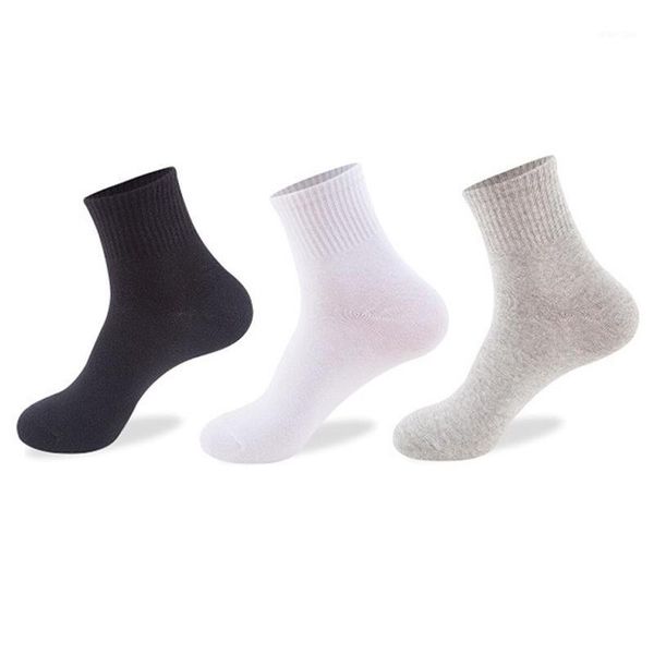 

1 pairs new fashion cute polyester socks men solid color ankle sock man meias gifts for mens random colors1, Black