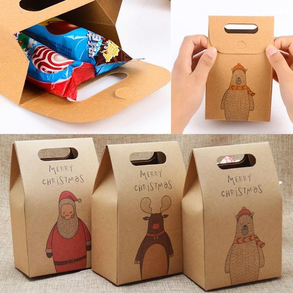 

christmas decorations 2pcs/5pcs/10pcs 2021 paper bag box xmas party holiday cookies candy present bag1