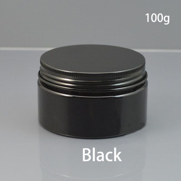 

storage bottles & jars 100g plastic black jar refillable cosmetic body lotion container empty 100ml honey gel travel cream bottle
