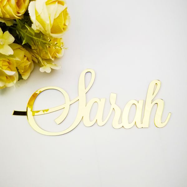 

custom mirror rose gold baby name sign nursery wall decoration personalized black name sign rustic wedding party baptism 201017