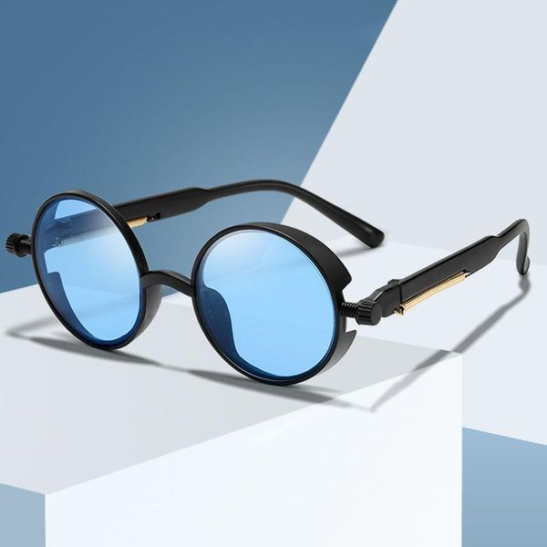 

fashion steampunk sunglasses brand design men round sun glasses women vintage punk sun glasses uv400 shades, White;black