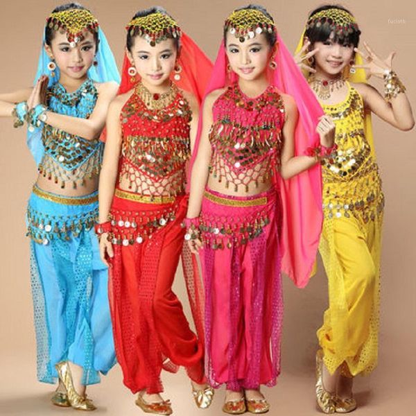 

girls child chilren belly dance pant costume set bellydance dresses pants bollywood clothes clothes for kids1, Black;red