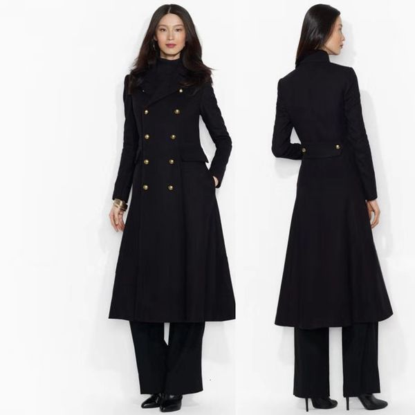 

black wool tuxedo maxi coat elegant tuxedo dress women long wool costume dress long designer dress manteau femme wool cashmere coat, Tan;black
