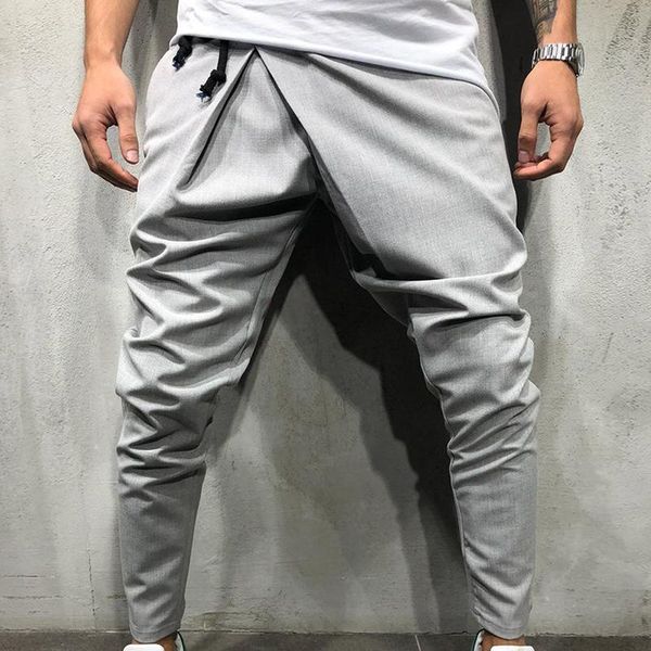 

m-2xl men casual drape drop crotch harem hip-hop pants trouser baggy dancing pencil pants gothic punk style harem men, Black