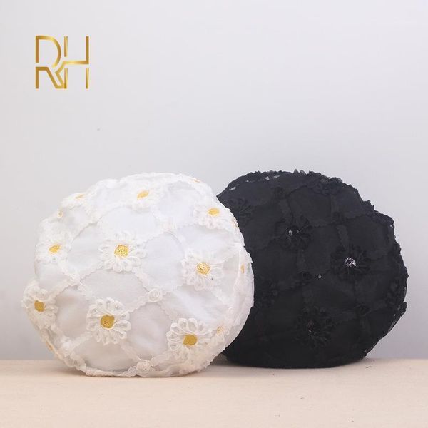 

autumn soft women beret hat casual streetwear girls beret cap female french cap women embroidery floral painter hat rh1, Blue;gray