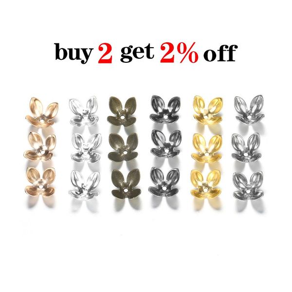 

50 шт. / лот 15 * 8 мм позолоченные металлические цветочные бусины выводы выводы четыре листья насыпь конец beat cap для ювелирных изделий п