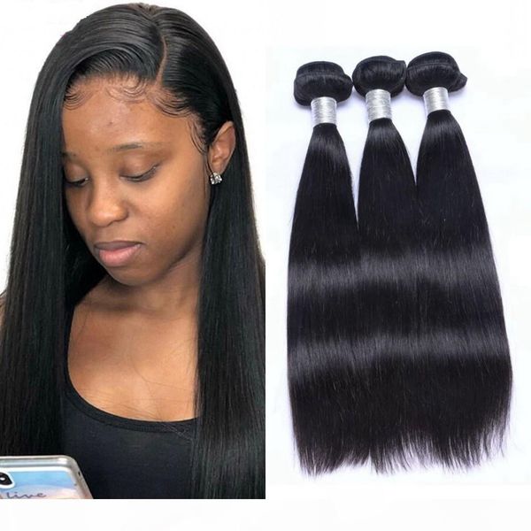 

long indian straight hair bundle human hair non remy double weft 8-26 inch 3pcs hair weave bundles, Black
