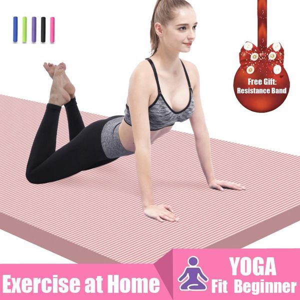 

yoga mats 183* 61cm 15mm mat gymnastics non slip fitness train with carrying strap for pilates and floor exercises