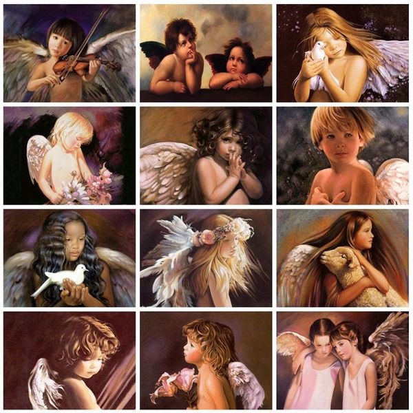 

evershine 5d diamond embroidery angel rhinestone pictures full square round diamond painting kid cross stitch kit home decor