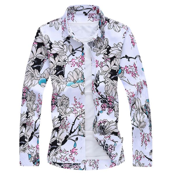 

2021 new large size 5xl 6xl 7xl men's long sleeve shirts classic business casual youth floral shirt 6 colors available c1212, White;black
