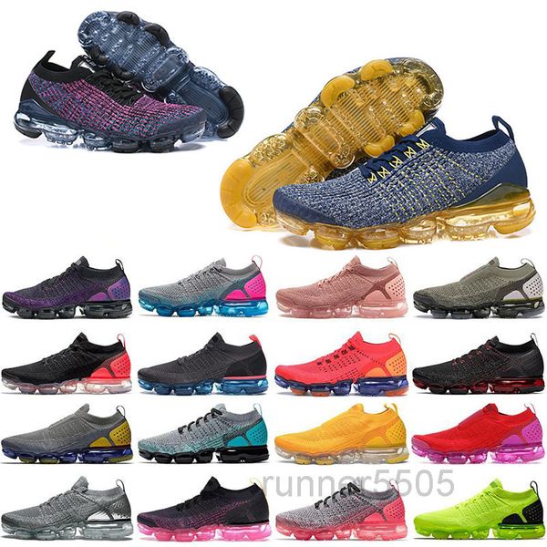 

2018 2019 chaussures moc 2 laceless 2.0 casual shoes triple black designer mens women sneakers fly white knit cushion trainers zapatos sdf5