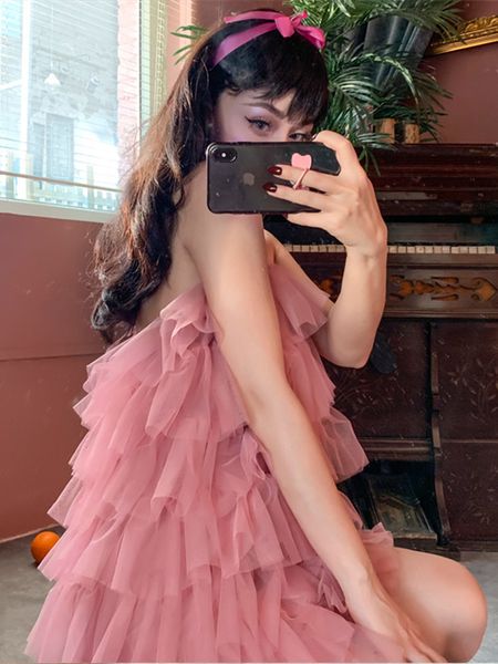 

2021 new rose cake layer involved breast as fairies and women dress malha dressed in prom above the knee, mini summer q9od, Black;gray