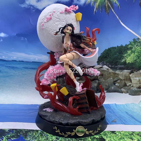 

31cm anime figure demon slayer kamado nezuko pvc action figure toy kimetsu no yaiba gk statue collectible model doll gifts q1217