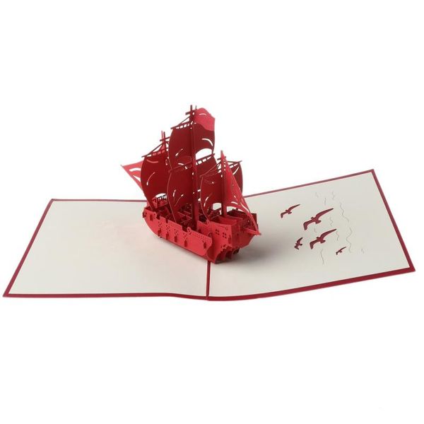 

greeting cards 3d up card sailing ship christmas birthday thank you valentine
