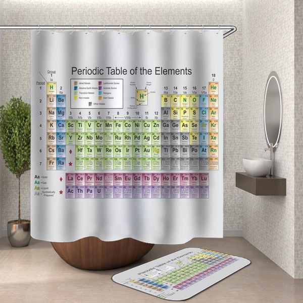 

new periodic table of elements bathroom curtains waterproof 3d print shower curtain white fabric curtain for bath mat set1