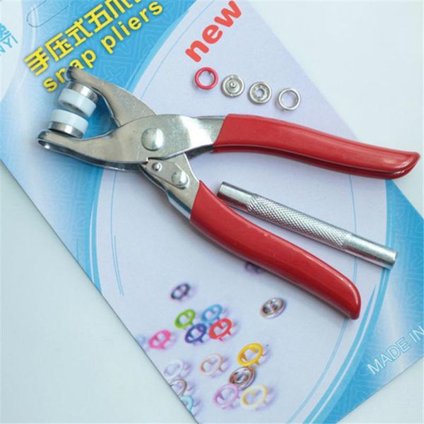 

sewing notions & tools clamp clothes claw clasp hands five pressure nailing machine press snap fastener plier cloth button, Black