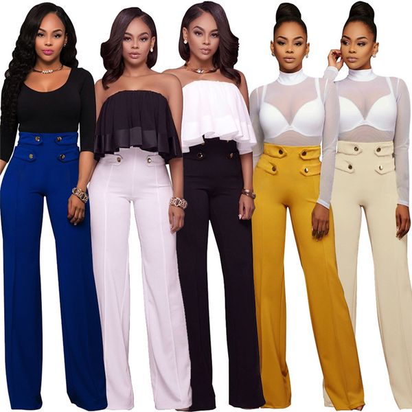 

womens casual pure color wide-leg pants women's fashion trousers & pants, Black;white
