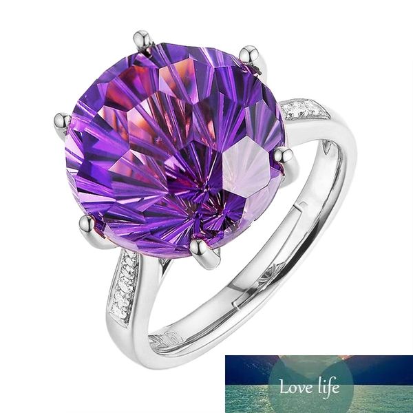

fashion charming women party jewelry purple & white cz silver color ring size adjustable