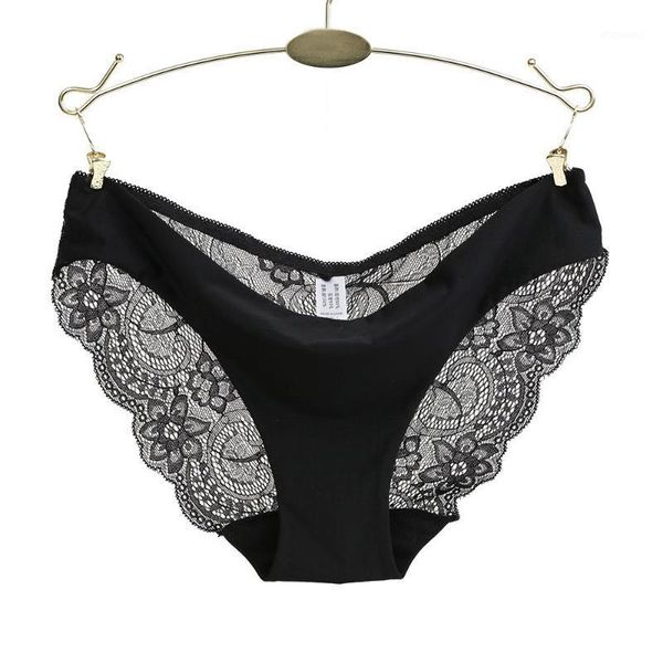 

woman panties ladies underwear lace panty transparent low-rise cotton briefs intimates plus size1, Black;pink