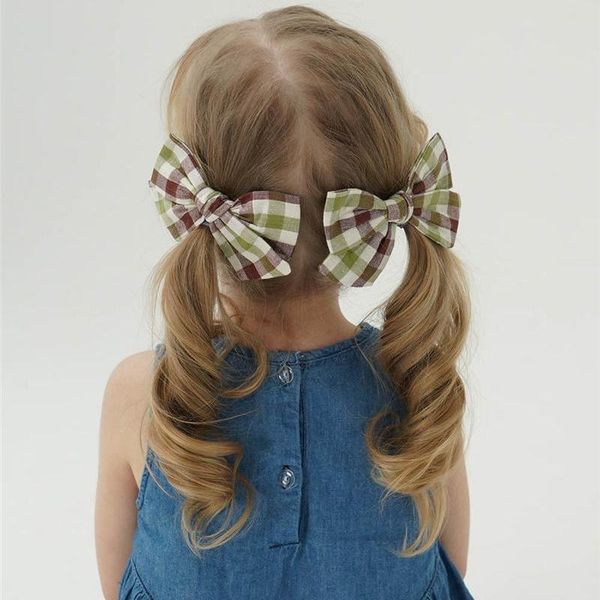 

yuxic fabric bowknot baby girls hairclips plaid flowers kids hairpins princess newborn girls barrettes yuxic fabric sqcnxu, Slivery;white