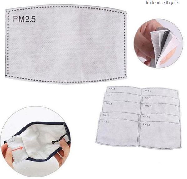 

gasket pm2.5 face breathable 5 layers activated replaceable carbon mask filter paper pad for anti haze dust cover outdoor work