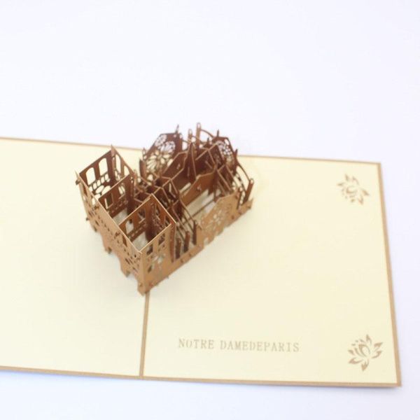 

3d лазерная вырезать ручной работы ретро нотр дама де париж бумаги приглашение поздравительные открытки открытка дети дня рождения творчески