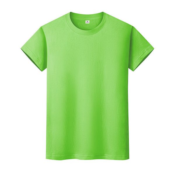 

new round neck solid color t-shirt summer cotton bottoming shirt short-sleeved mens and womens half-sleeved qpr3