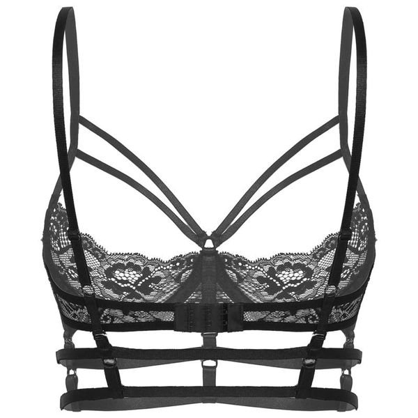 

bras women lingerie strappy see-through lace unlined underwired bra adjustable spaghetti strap bikini for honeymoon anniversary, Red;black