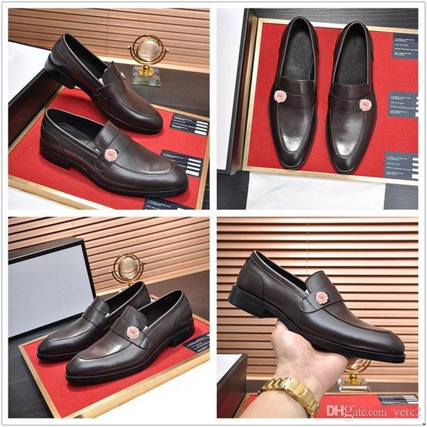 

q4 men dress shoes leather office business wedding handmade mixed color brogue formal round toe oxford mens shoe 22, Black