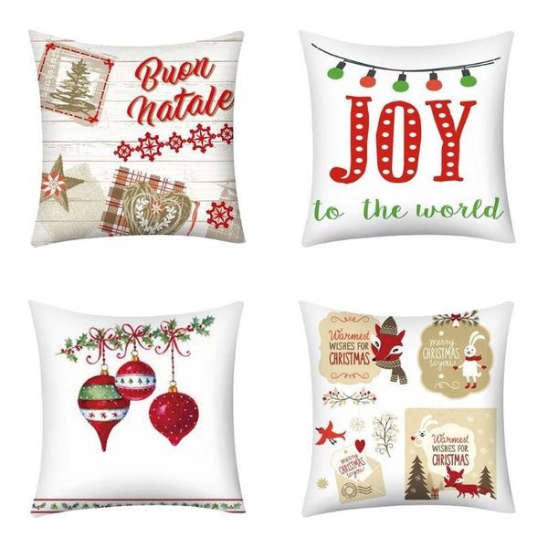 

pillow 4pcs stuks nieuwe kussensloop print slaapbank home decor slaapkamer kussenhoes vrolijk kerstfeest 45x45 cm