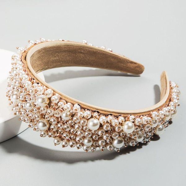 

женщины барочный стиль широкий оголовье роскошные жемчужные волосы объемные свадебные волос девушки prom party headwear аксессуары