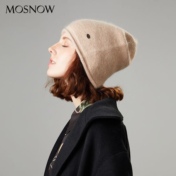 

female beanies winter hat women's soft caps new brand beanie autumn rabbit fur hat lady solid casual bonnet y201024, Blue;gray