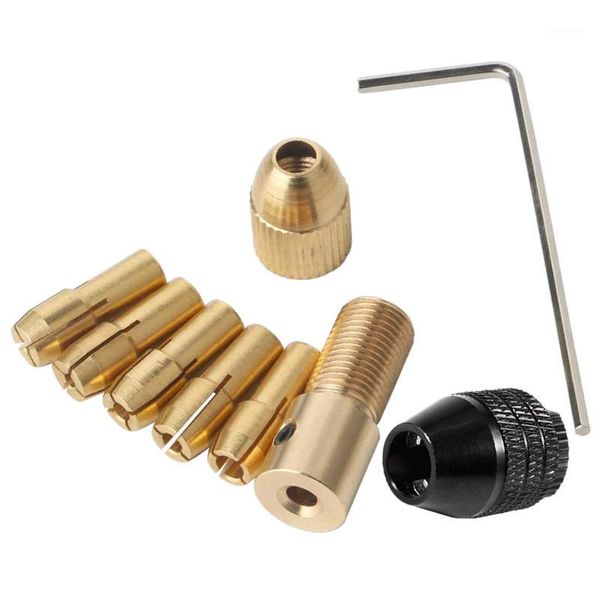 

9 pieces 0.5-m drill chuck collets set with 3.17mm chuck clamp for drill folder copper cap axis collet tool kit1