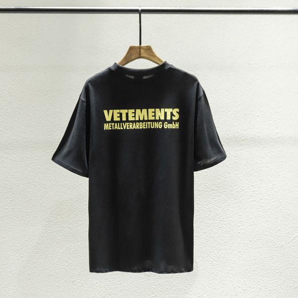 2019SS Vetement Camiseta Homens Mulheres Hip Hop Vetement Tees Melhor Qualidade Streetwear Algodão Casual Vetement Camisetas