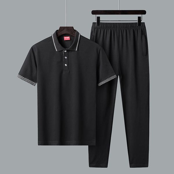 

2020 leisure sports men's summer short sleeve t-shirt dad's two-piece suit for middle-aged and elderly sportswear, Gray