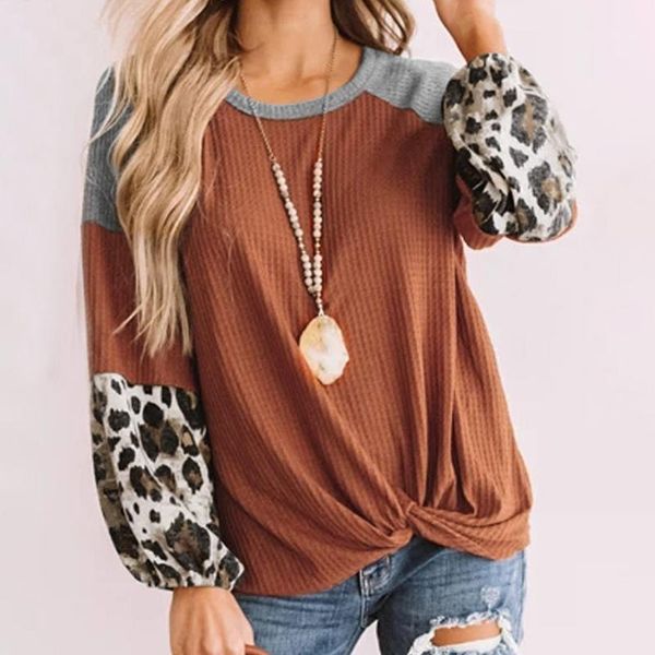 

patchwork sweatshirt casual loose hoodie 2020 autumn hoodies women clothes fashion leopard sleeve plus size sudaderas mujer1, Black