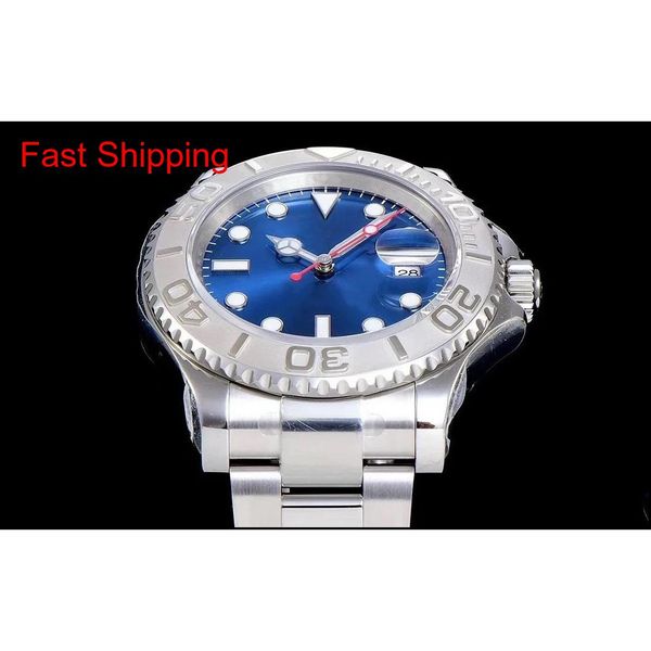 

light blue dial sapphire mirror 40mm men's matic mechanical watch casual fashion sport stainless steel watchban qylned bdehome, Silver