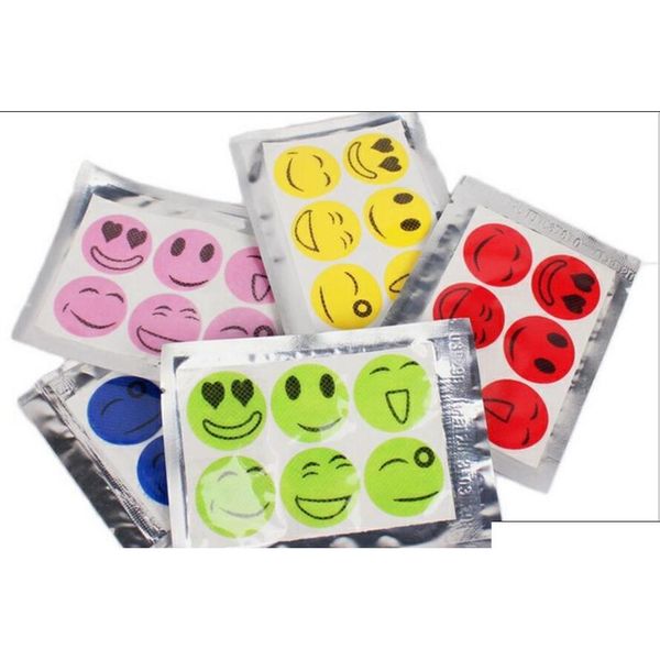 

new mosquito repellent patch smiling face drive midge mosquito killer cartoon anti mosquito repeller sticker 6pcs/set p5qji