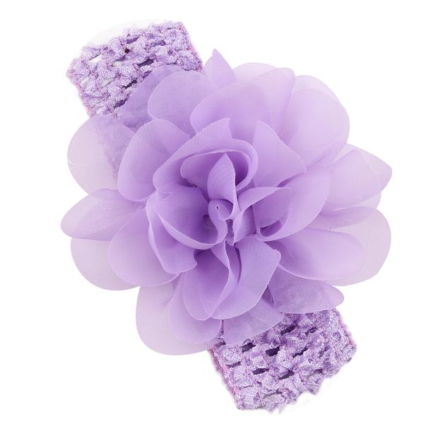

newborn baby headbands flower kids chiffon mesh headbands girls infants crochet wide hairbands children hair accessories headdress, Slivery;white