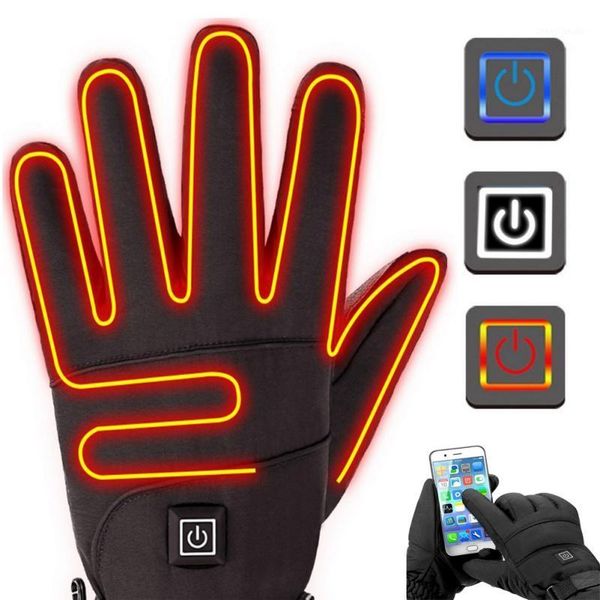 

ski gloves 1 pair winter thermal waterproof electric heated battery powered for climbing heating1