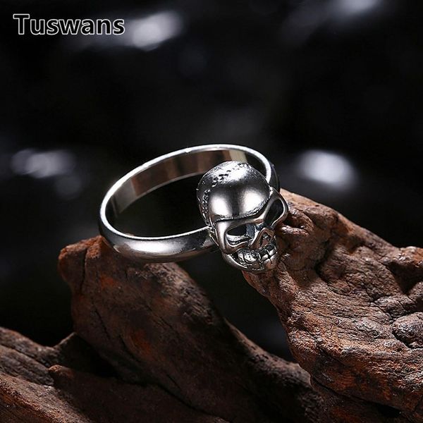 

урожай мужчины мальчики череп кольцо панк рок черный старый серебряный цвет скелет узор байкер кольца для мужчин женщины ювелирные изделия п, Bronze;silver
