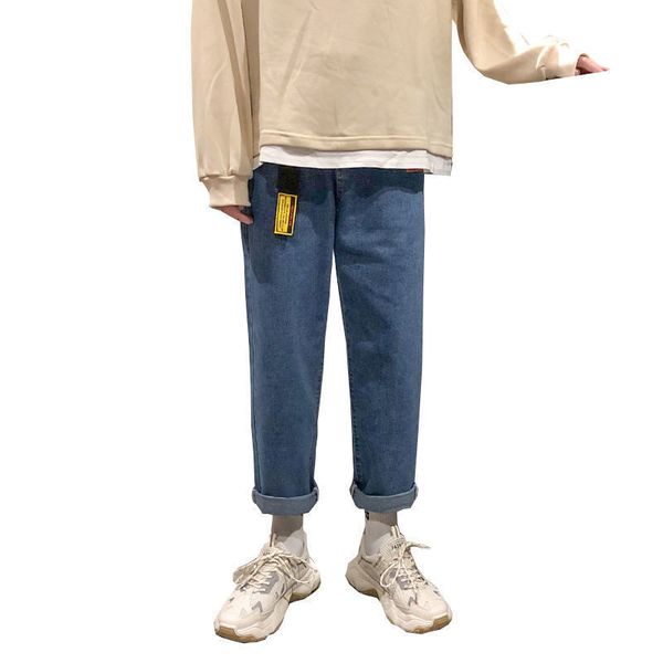 

new 2021 of male jeans the loose fashion in a straight fall student harlan pants long blue denim zym0