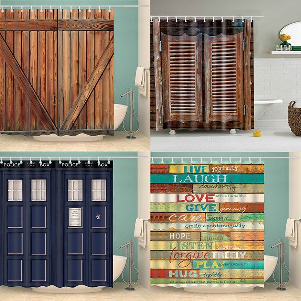 

wood doctor who shower curtain 3d print bathroom waterproof polyester bath curtain ocs washable curtains with 12 hooks