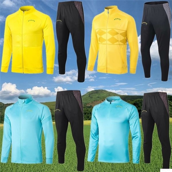

new brasil jackets tracksuit training suit football survetement 2020 2021 ronaldo neymar football sports jacket suit training suit, Black