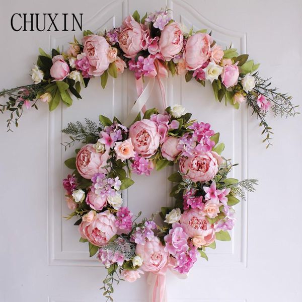 

artificial silk rose lintel home bedroom door mirror front flower wedding scene wall decoration fake flower christmas gift 1pc
