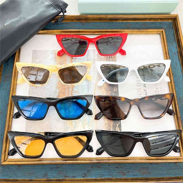 

2022 factory wholesale fashion trend white narrow frame kitten's eye sunglasses same sunglasses, White;black