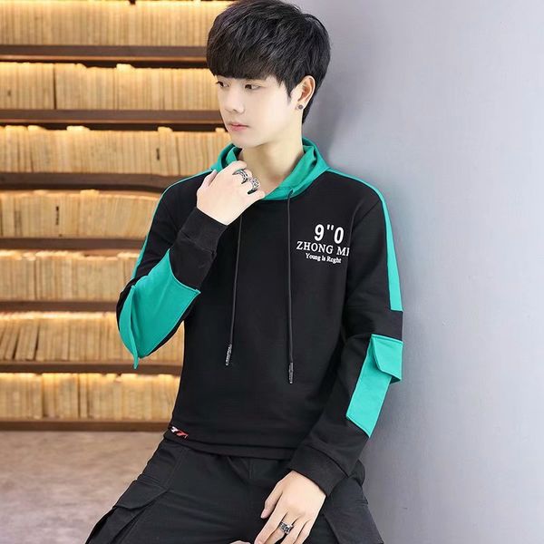 

spring autumn 2020 men's hoodies fashion japan style long sleeve sweatshirts men streetwear casual hoodie men clothing, Black