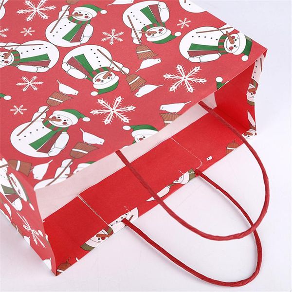 

stobag 12pcs snowflake red christmas paper handle gift bags for handmade party cookie candy chocolate decorating supplies wmtumi