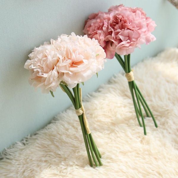 

decorative flowers & wreaths artificial peony silk-fake floral wedding bouquet bridal flower gifts