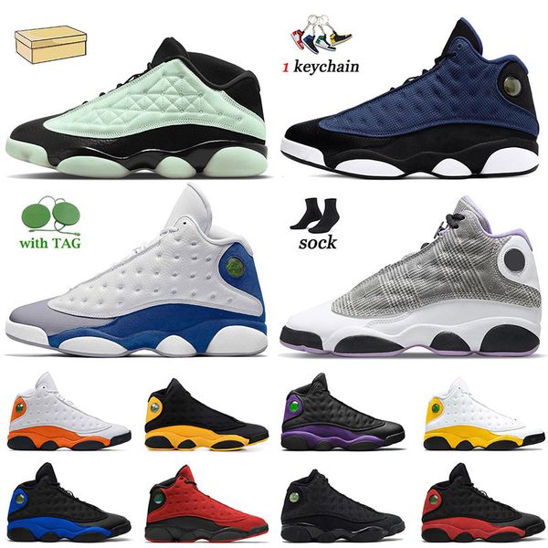 

2022 new arrival mens basketball shoes 13 french brave blue low singles day jumpman 13s houndstooth black cat reverse bred flint women joggi